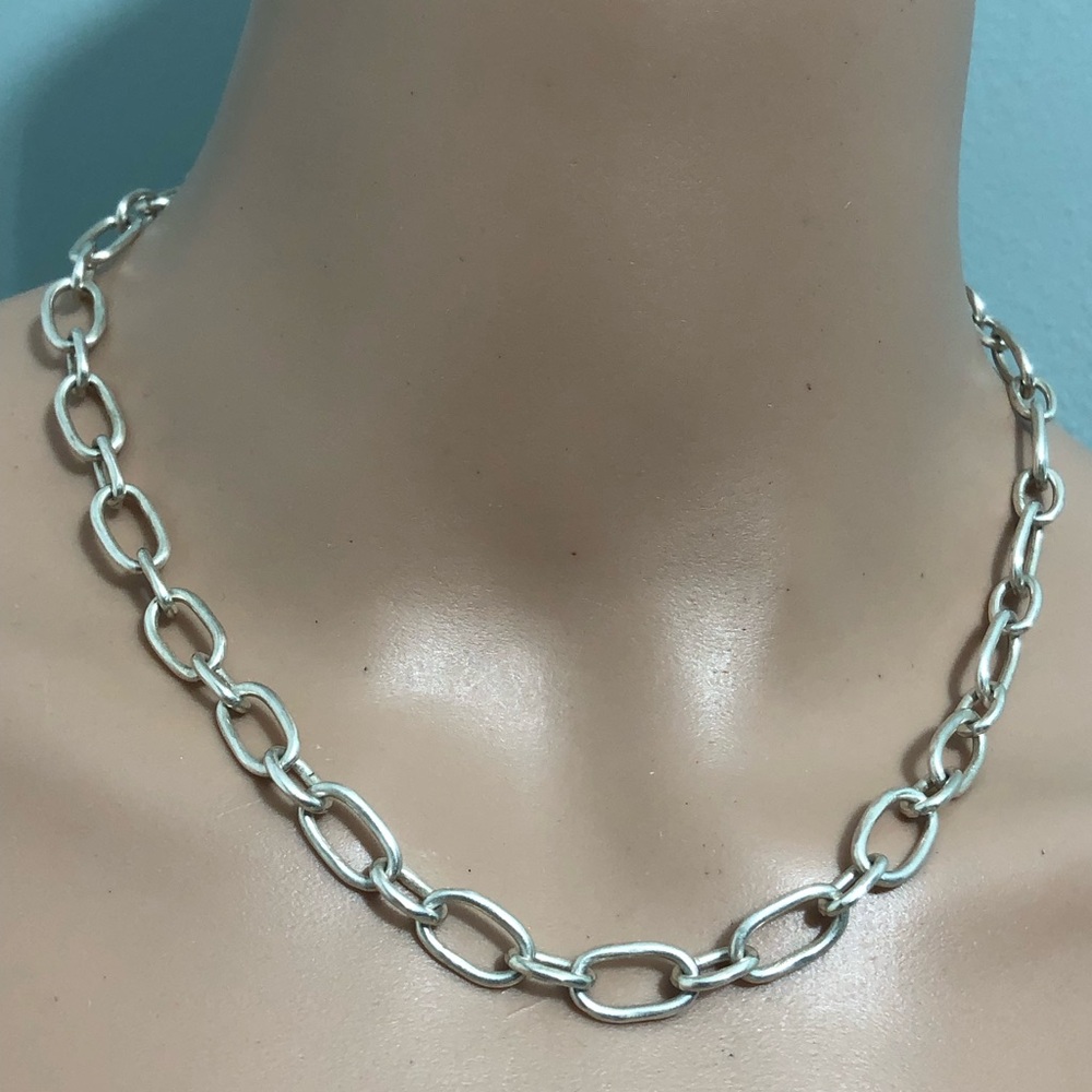 Classic Link Silver Necklace 925 Sterling 30g